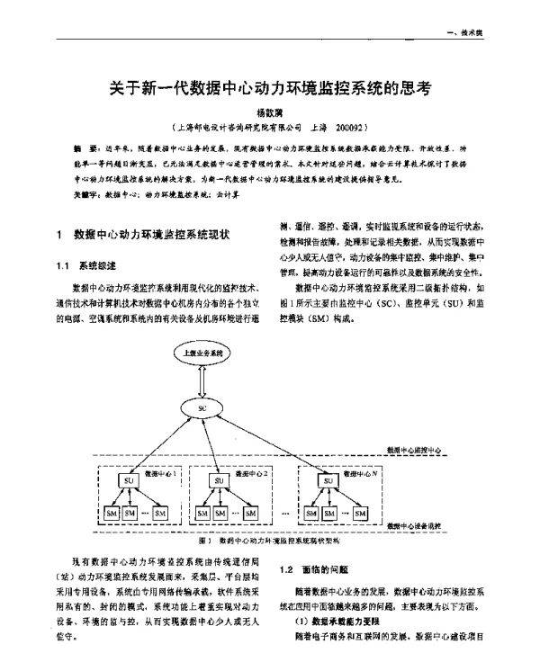关于新一代数据中心动力环境监控系统的思考