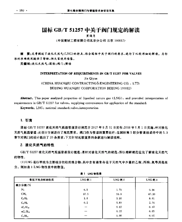 国标GBT51257中关于阀门规定的解读