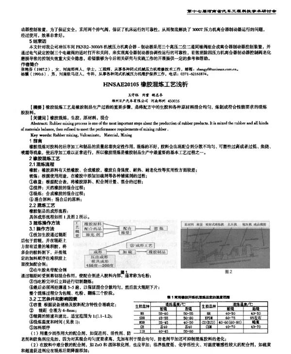 橡胶混炼工艺浅析