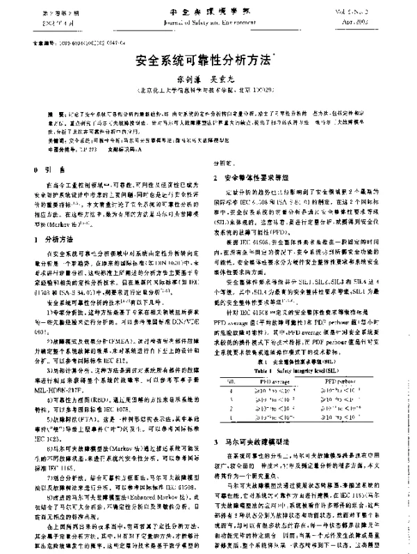 安全系统可靠性分析方法
