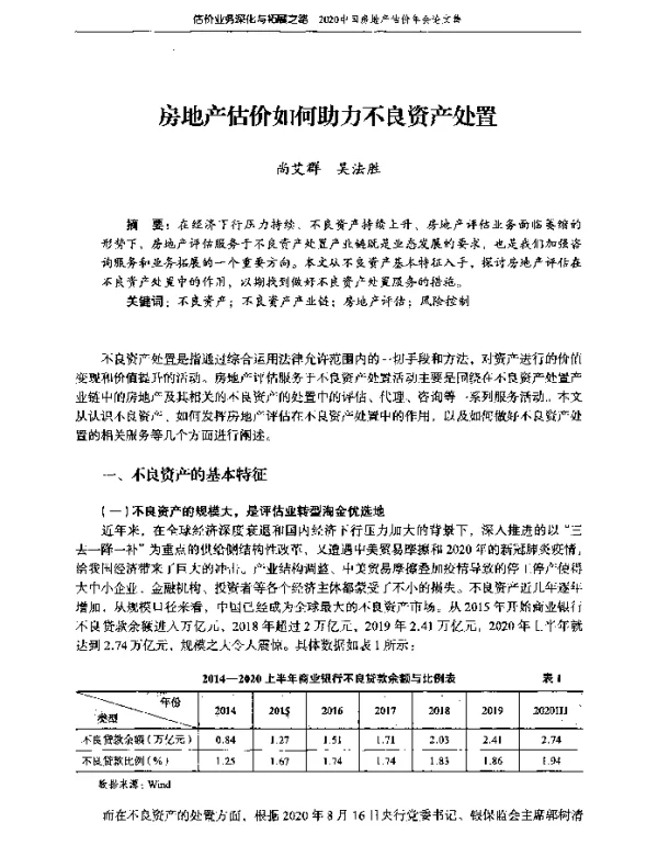 房地产估价如何助力不良资产处置