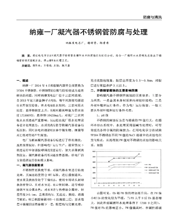 纳雍一厂凝汽器不锈钢管防腐与处理