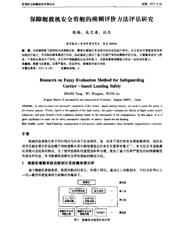 保障舰载机安全着舰的模糊评价方法评估研究
