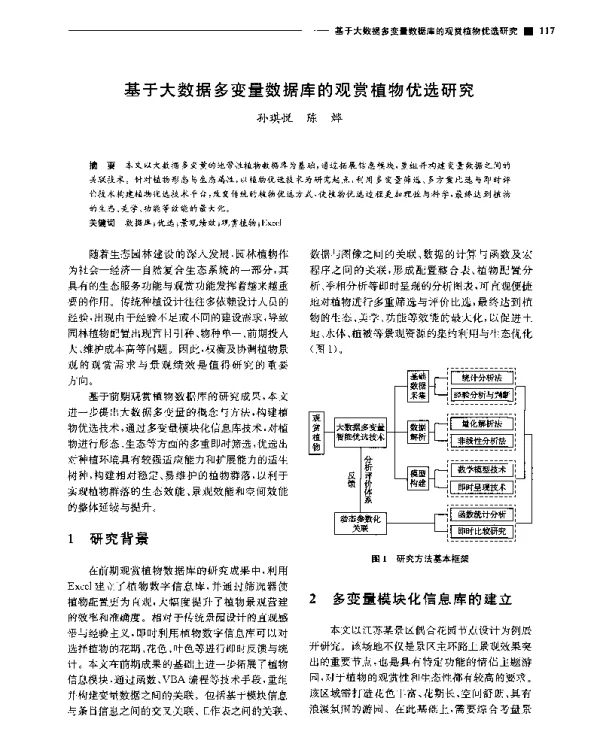 基于大数据多变量数据库的观赏植物优选研究