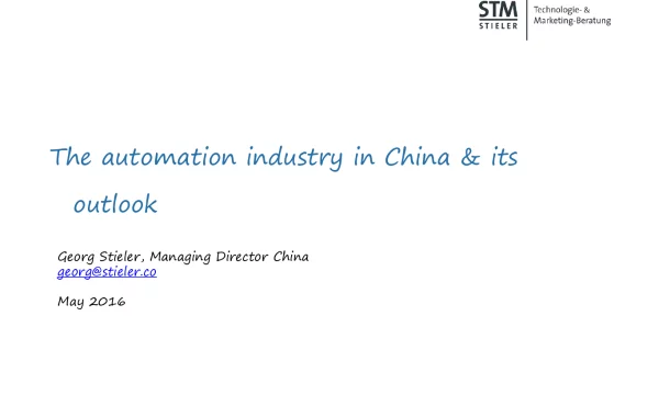 TheautomationindustryinChina&itsoutlook