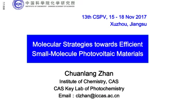 MolecularStrategiestowardsEfficientSmall-MoleculePhotovoltaicMaterials