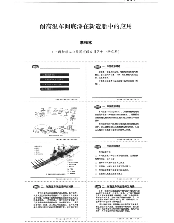 耐高温车间底漆在新造船中的应用