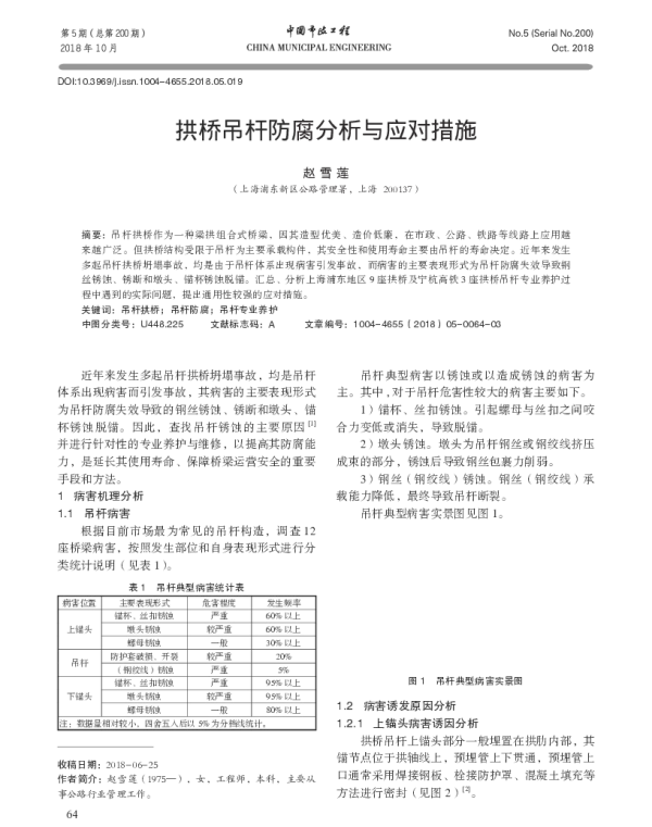拱桥吊杆防腐分析与应对措施