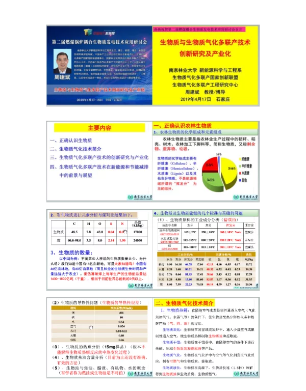 生物质与生物质气化多联产技术创新研究及产业化