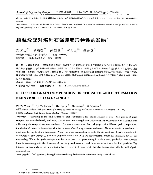 颗粒级配对煤矸石强度变形特性的影响