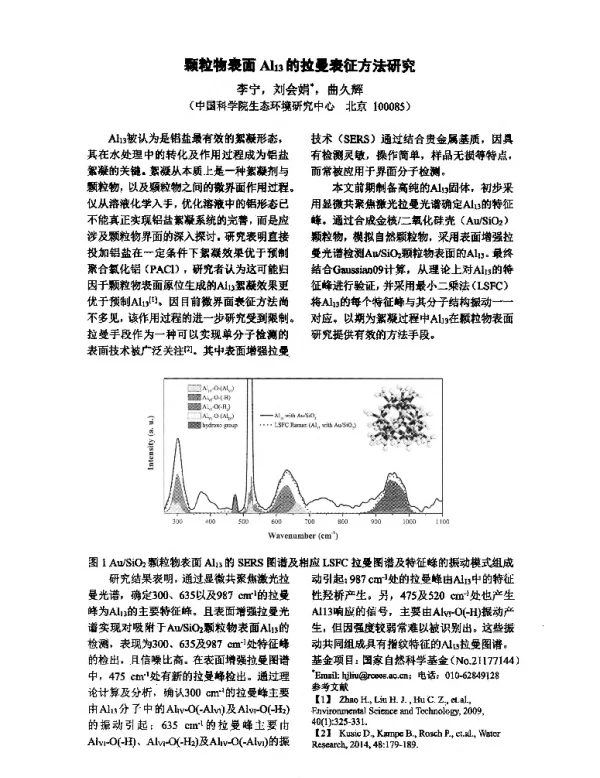 颗粒物表面Al13的拉曼表征方法研究