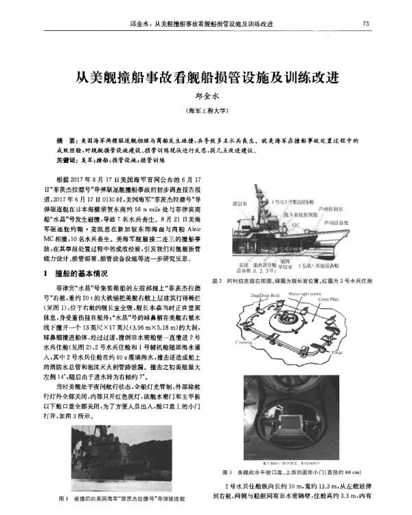 从美舰撞船事故看舰船损管设施及训练改进