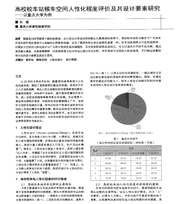 高校校车站候车空间人性化程度评价及其设计要素研究--以重庆大学为例