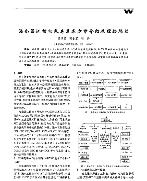 海南昌江核电泵房进水方案介绍及经验总结