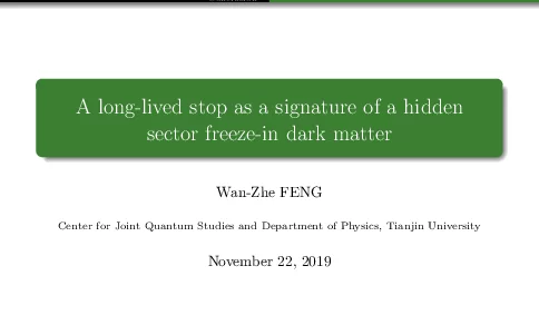 Along-livedstopasasignatureofahiddensectorfreeze-indarkmatter