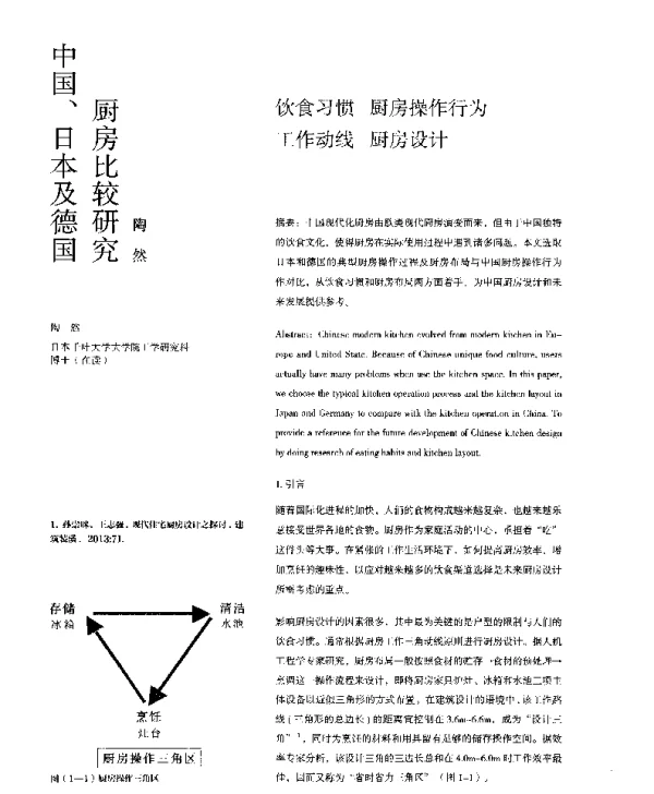 中国、日本及德国厨房比较研究