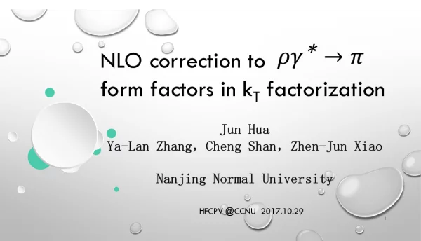 NLOcorrectiontoργ→πformfactorsinkTfactorization