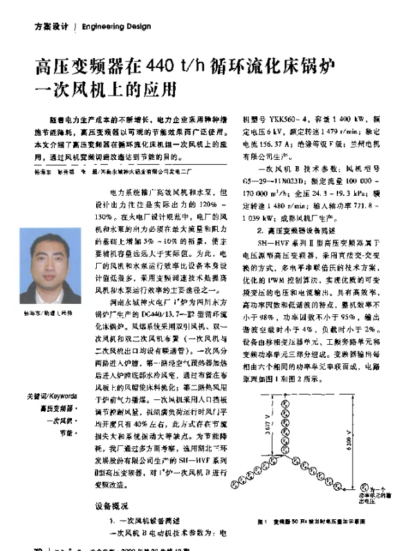 高压变频器在440+t_h循环流化床锅炉一次风机上的应用