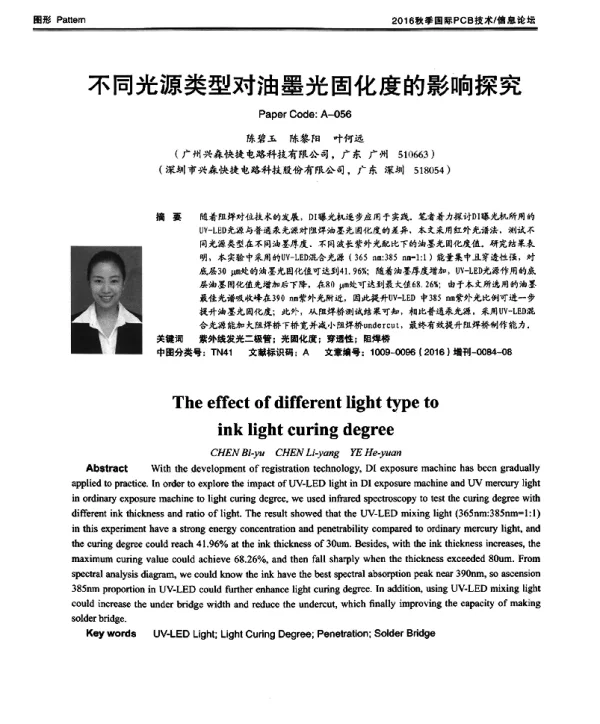 不同光源类型对油墨光固化度的影响探究