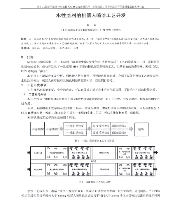 水性涂料的机器人喷涂工艺开发