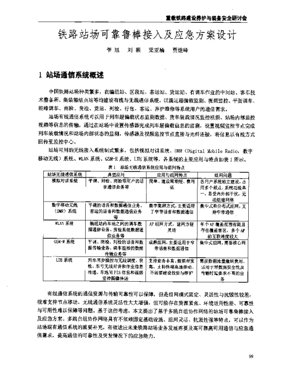 铁路站场可靠鲁棒接入及应急方案设计