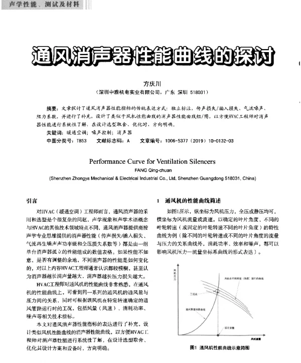 通风消声器性能曲线的探讨