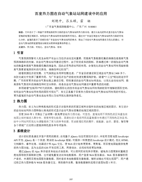 百度热力图在自动气象站站网建设中的应用