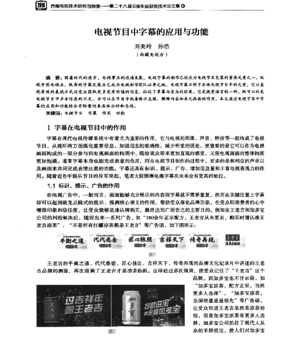 电视节目中字幕的应用与功能