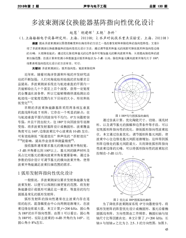 多波束测深仪换能器基阵指向性优化设计