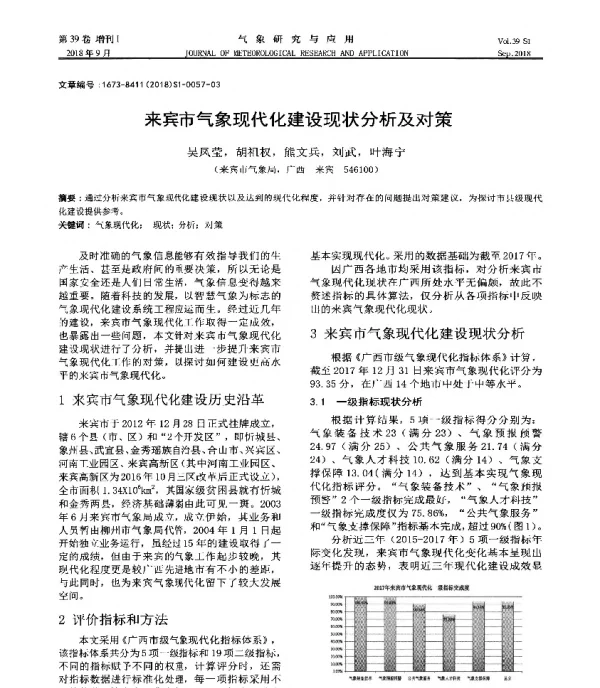 来宾市气象现代化建设现状分析及对策