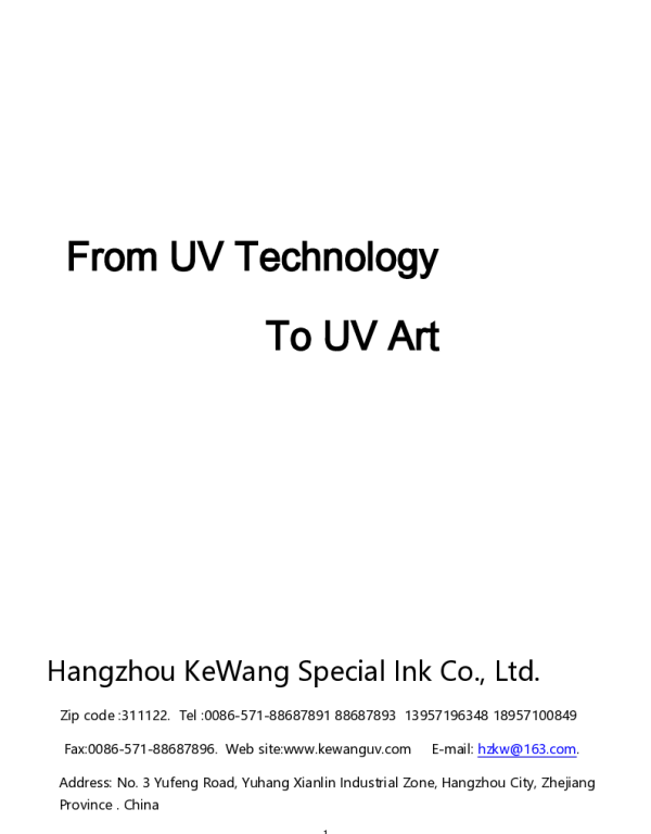 FromUVTechnologyToUVArt