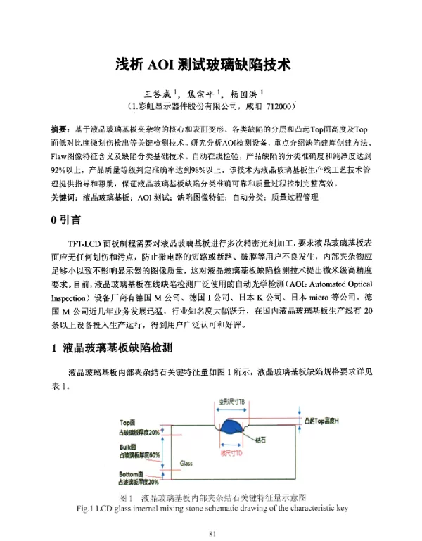 浅析AOI测试玻璃缺陷技术