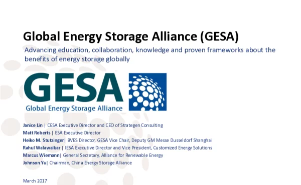GlobalEnergyStorageAlliance(GESA)