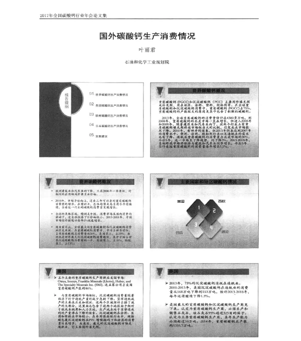 国外碳酸钙生产消费情况