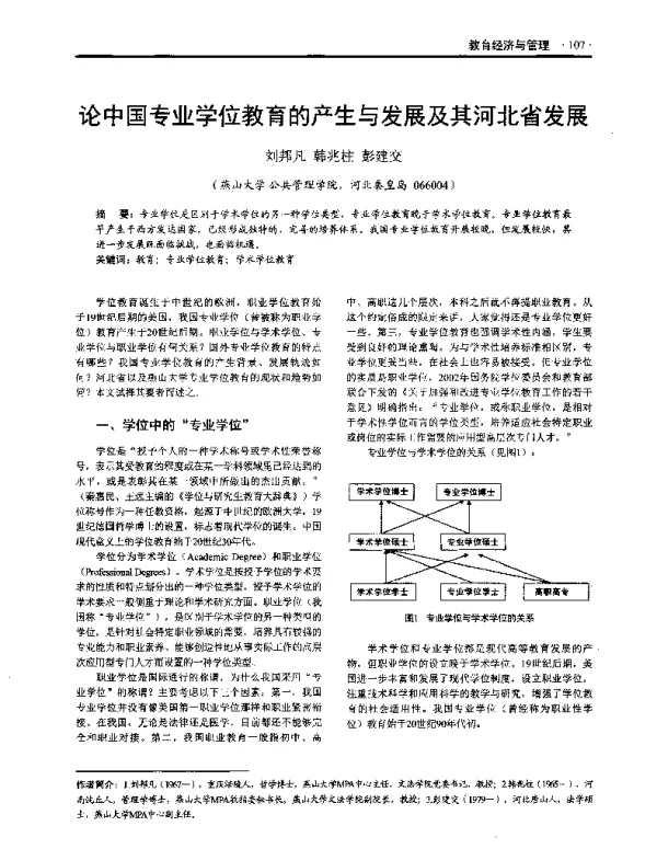 论中国专业学位教育的产生与发展及其河北省发展