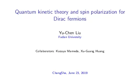 QuantumkinetictheoryandspinpolarizationforDiracfermions