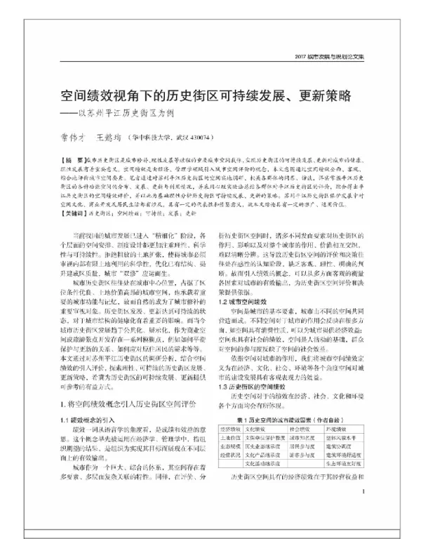 空间绩效视角下的历史街区可持续发展、更新策略--以苏州平江历史街区为例
