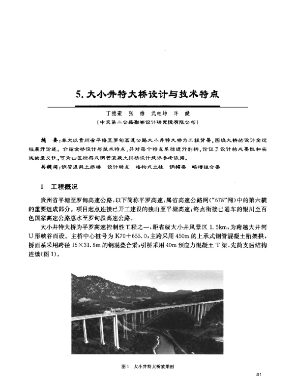 大小井特大桥设计与技术特点