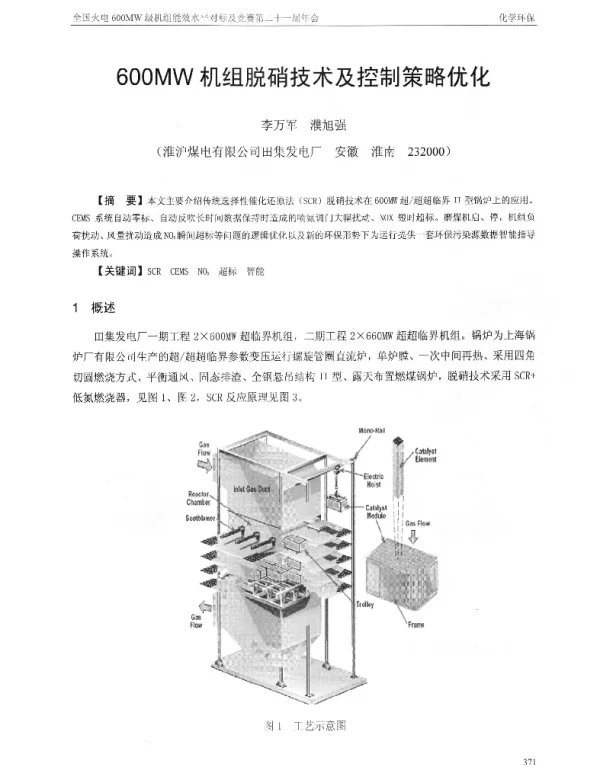 600MW机组脱硝技术及控制策略优化