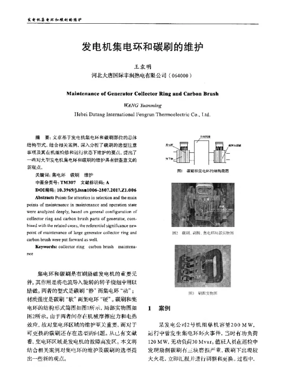 发电机集电环和碳刷的维护