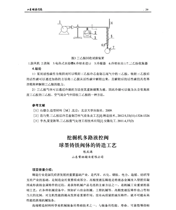 挖掘机多路液控阀球墨铸铁阀体的铸造工艺