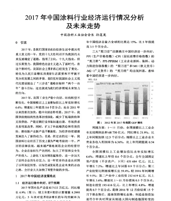 2017年中国涂料行业经济运行情况分析及未来走势