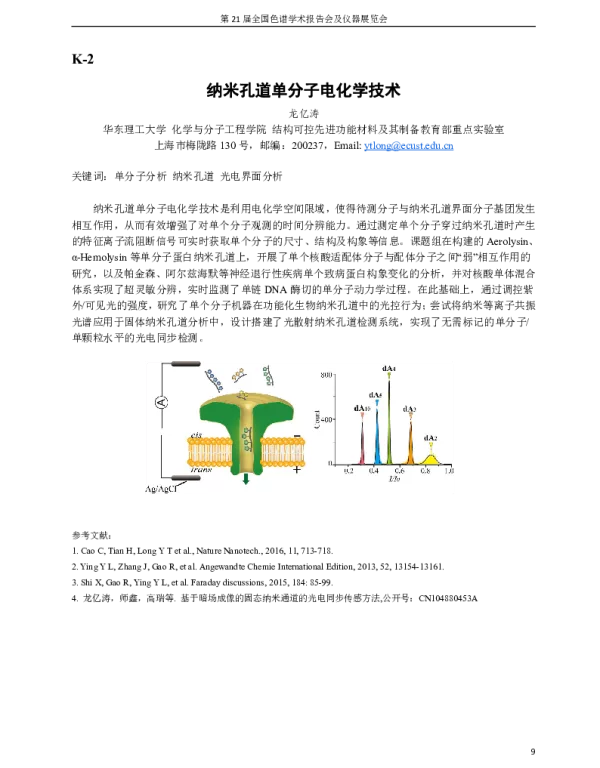 纳米孔道单分子电化学技术