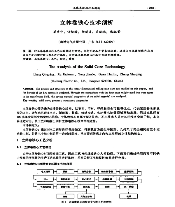 立体卷铁心技术剖析