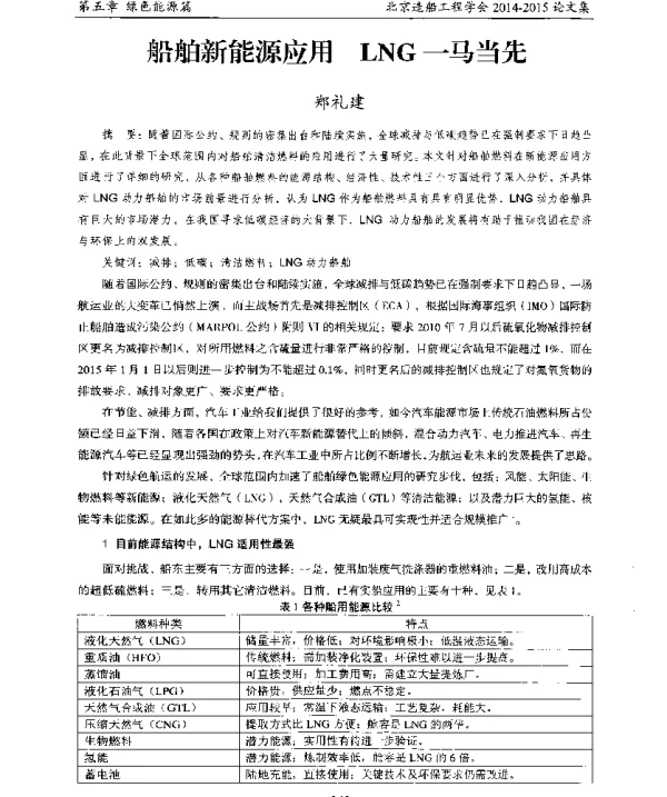 船舶新能源应用LNG一马当先