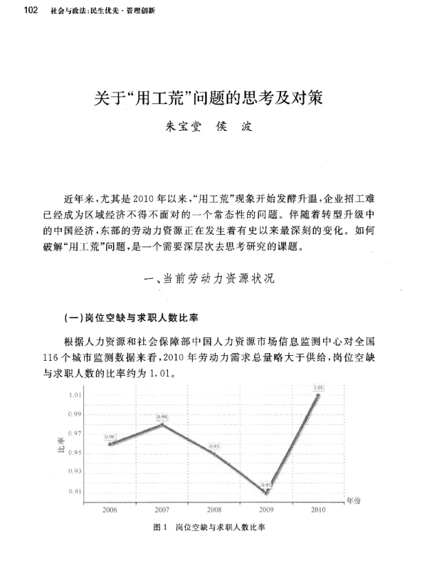 关于用工荒问题的思考及对策