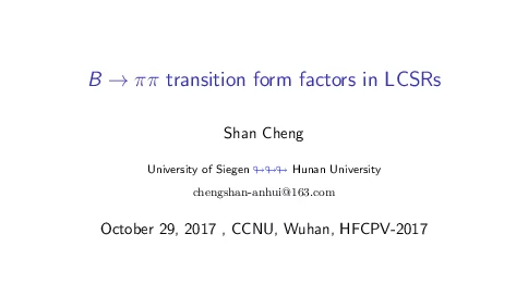 B→ππtransitionformfactorsinLCSRs