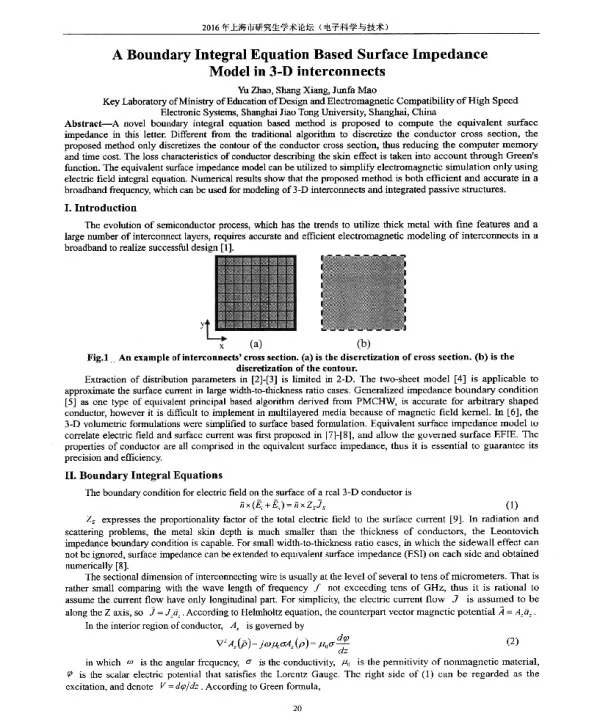 ABoundaryIntegralEquationBasedSurfaceImpedanceModelin3-Dinterconnects