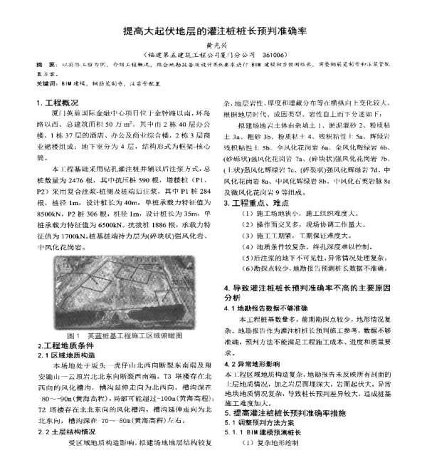 提高大起伏地层的灌注桩桩长预判准确率