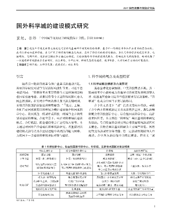 国外科学城的建设模式研究